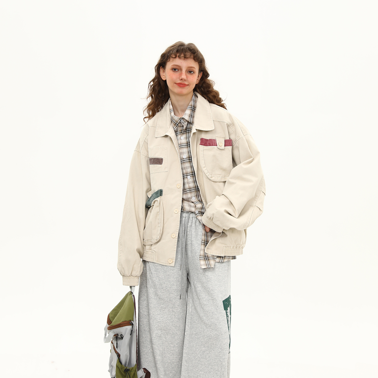 日系工裝戶外多口袋夾克外套女潮牌重磅秋季新款上衣