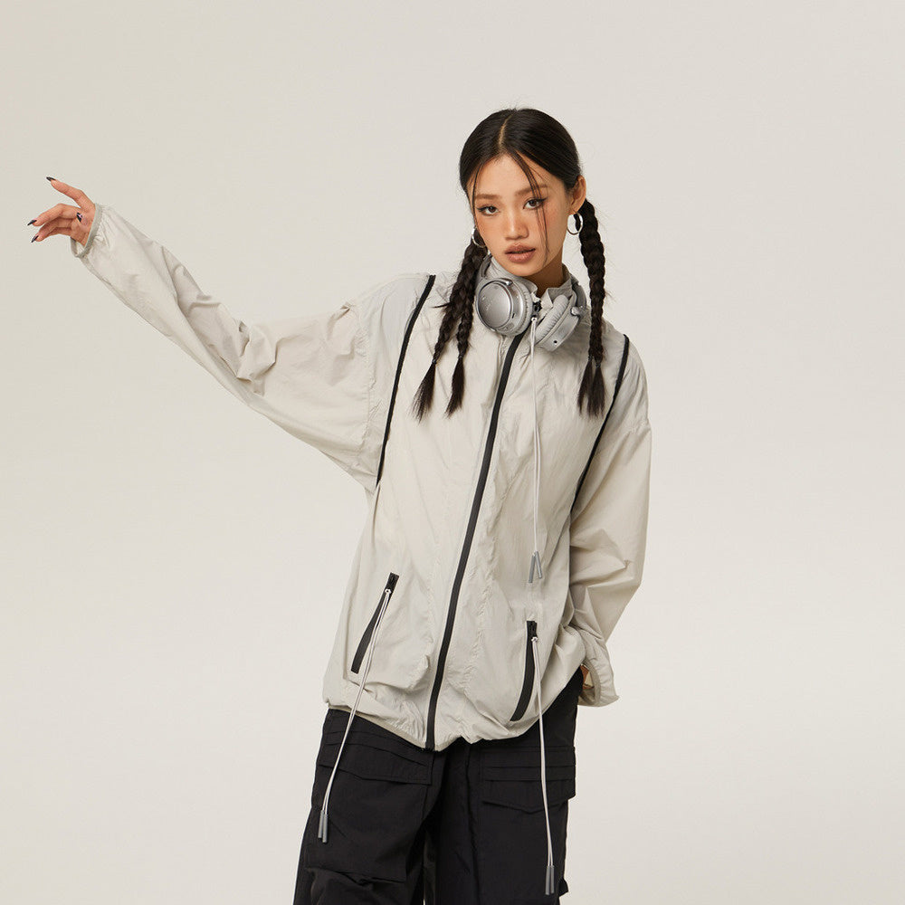 美式復古潮牌upf50防曬衣新款夏季輕薄戶外風防曬服外套