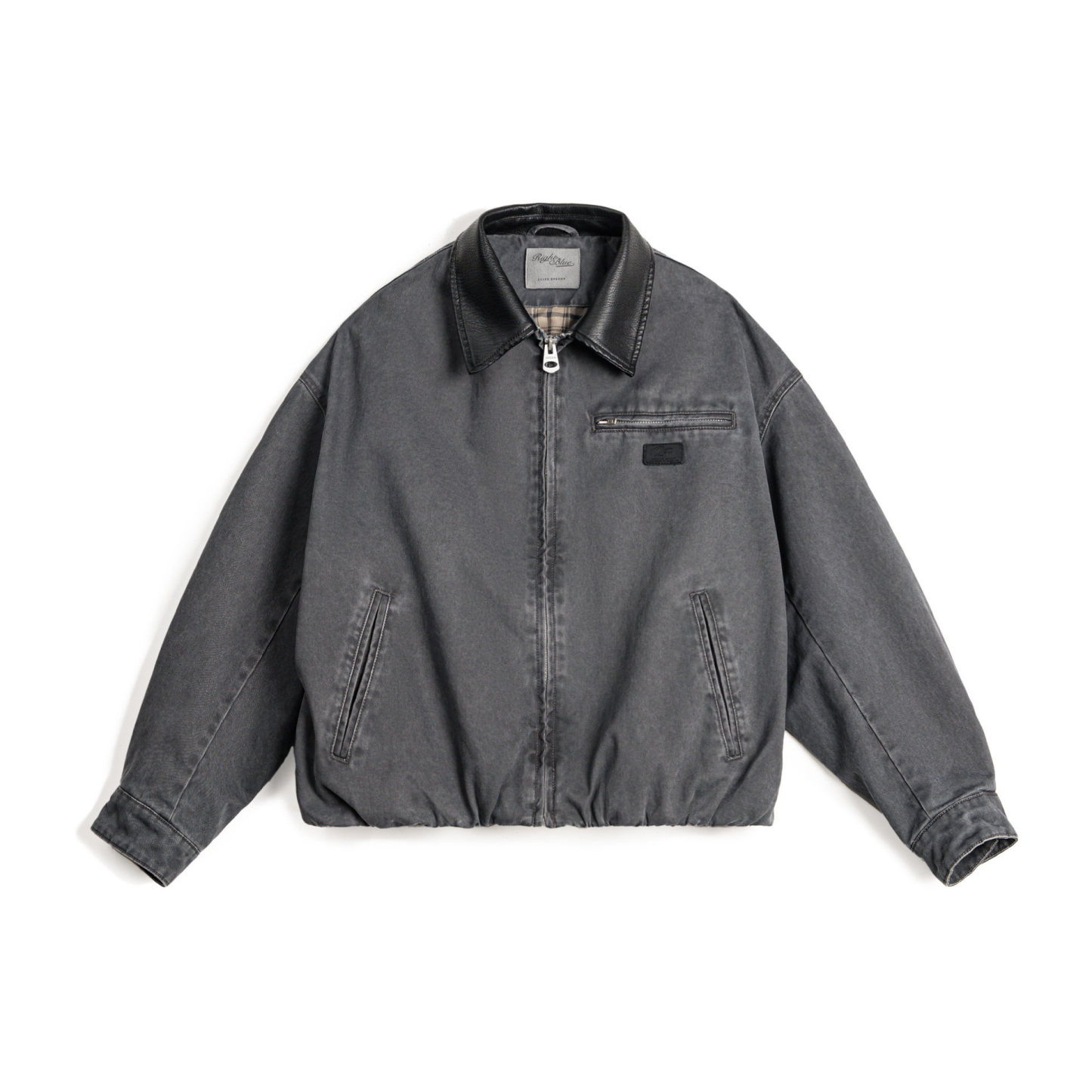 美式格雷系寬鬆撞色翻領底特律獵裝工裝夾克短外套上衣女士春