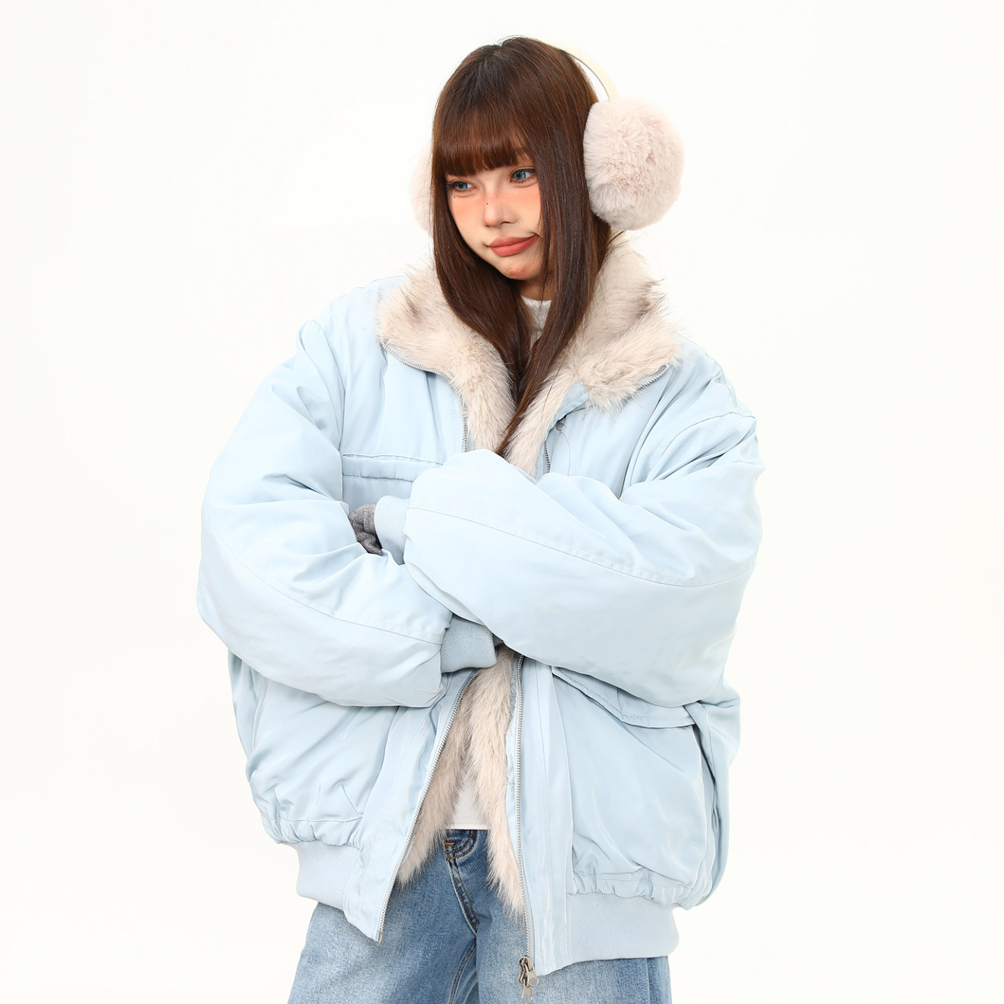 美式復古立領座山雕棉服外套女冬季加厚保暖情侶過冬棉襖