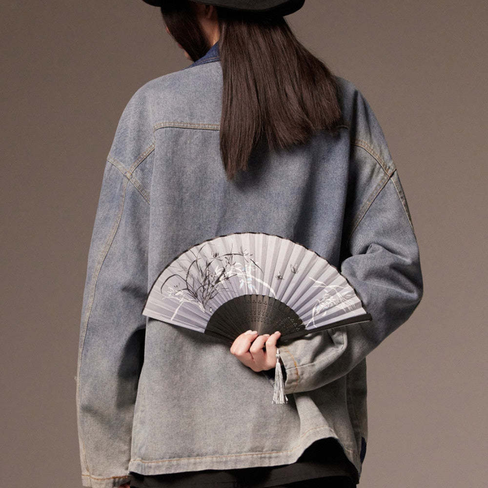 美式潮牌水洗做舊盤扣牛仔夾克女ins潮流休閒外套