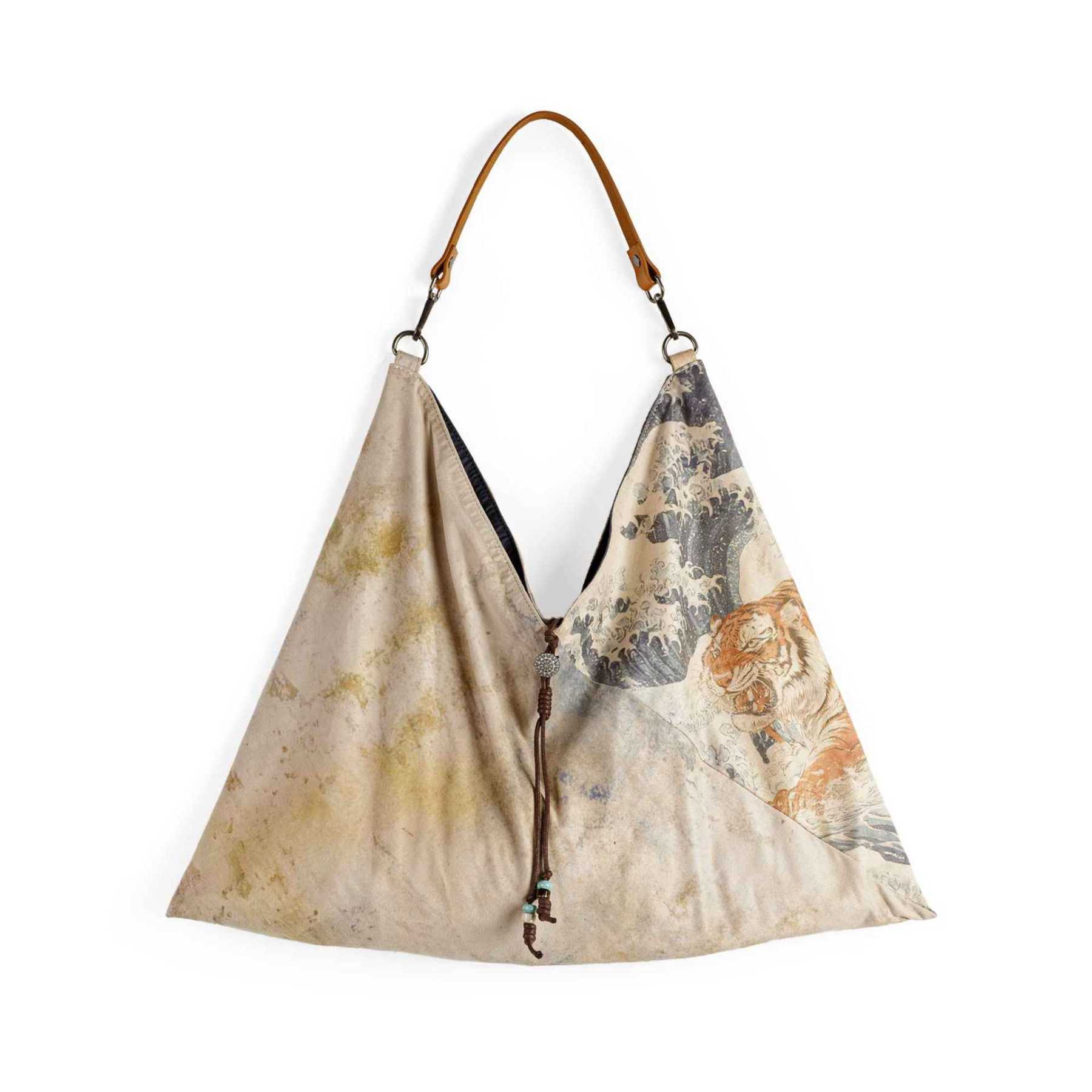 復古手提三角挎包大容量單肩通勤出行輕便腋下托特包包女士春