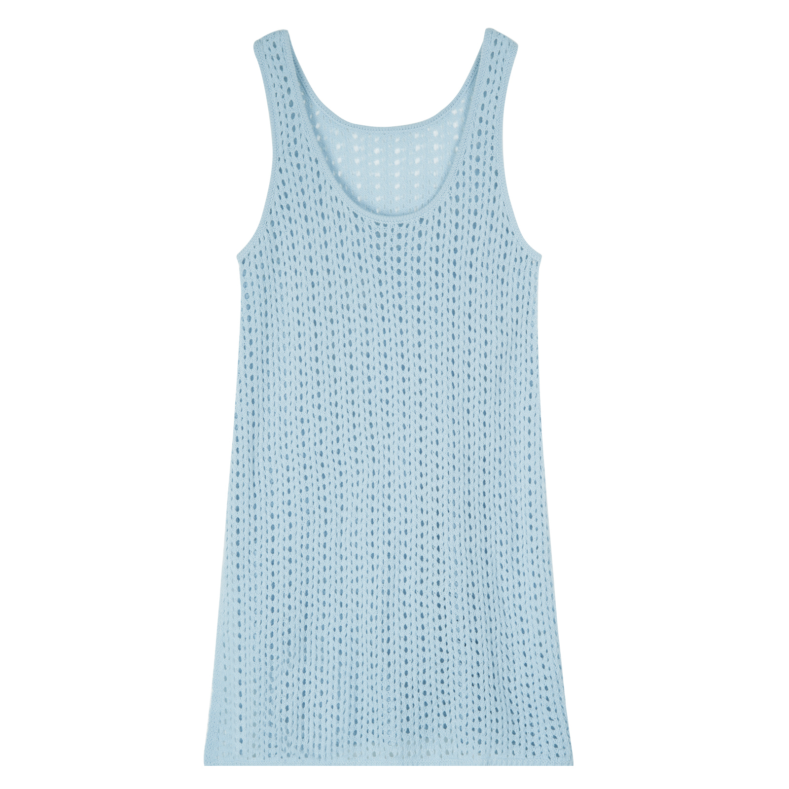 杏色疊穿鏤空背心連衣裙女2025春季韓系中長裙