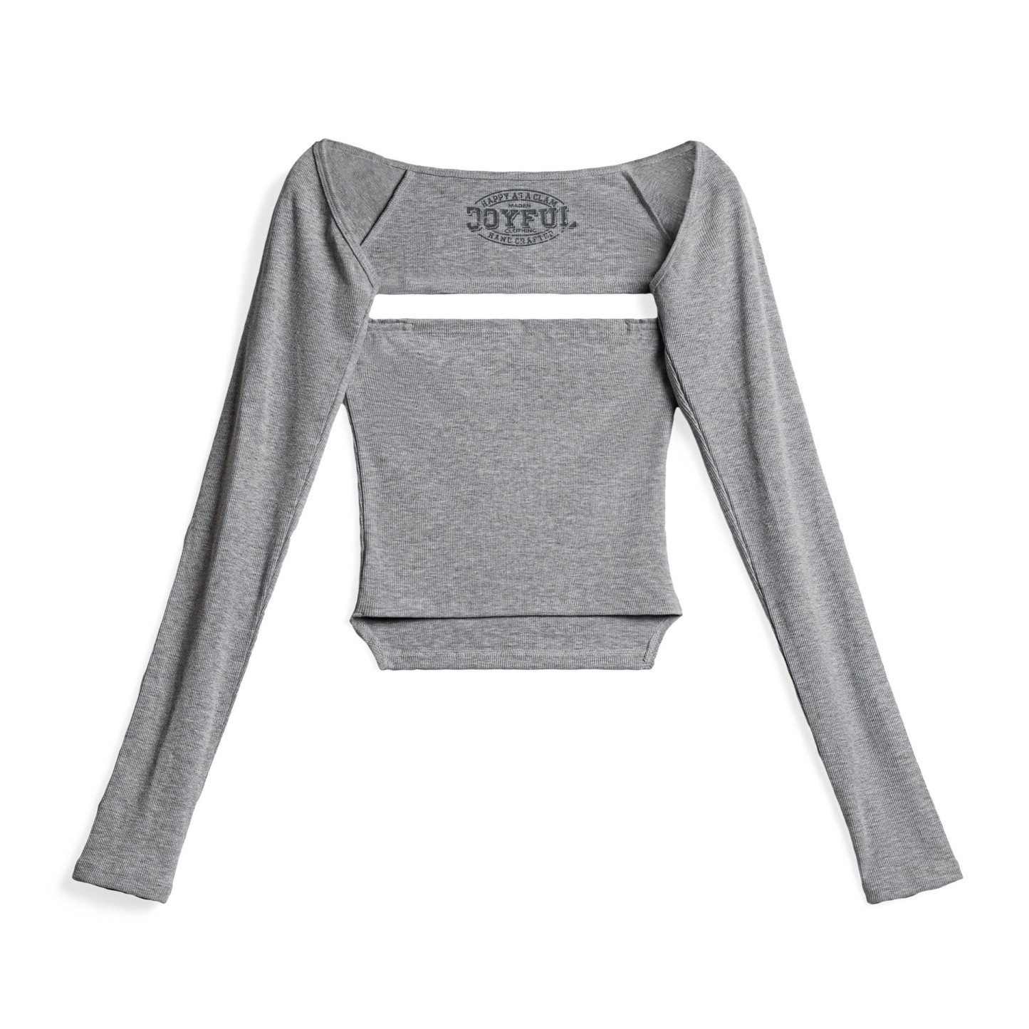 格雷系一字領鏤空長袖T恤辣妹掛脖扭結DIY坎肩百變露肩上衣女