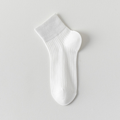 超薄無骨款舒適不勒脚吸汗透氣糖果色耐磨簡約短中筒棉襪女夏