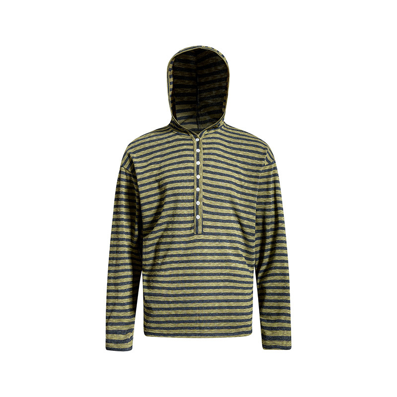 春夏新款美式運動風條紋連帽輕薄長袖T恤女寬鬆防曬罩衫