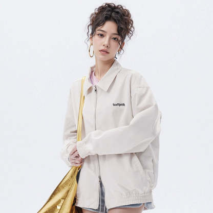 設計感拼接兩面穿格子外套女春季2025新款復古寬鬆基礎款夾克上衣