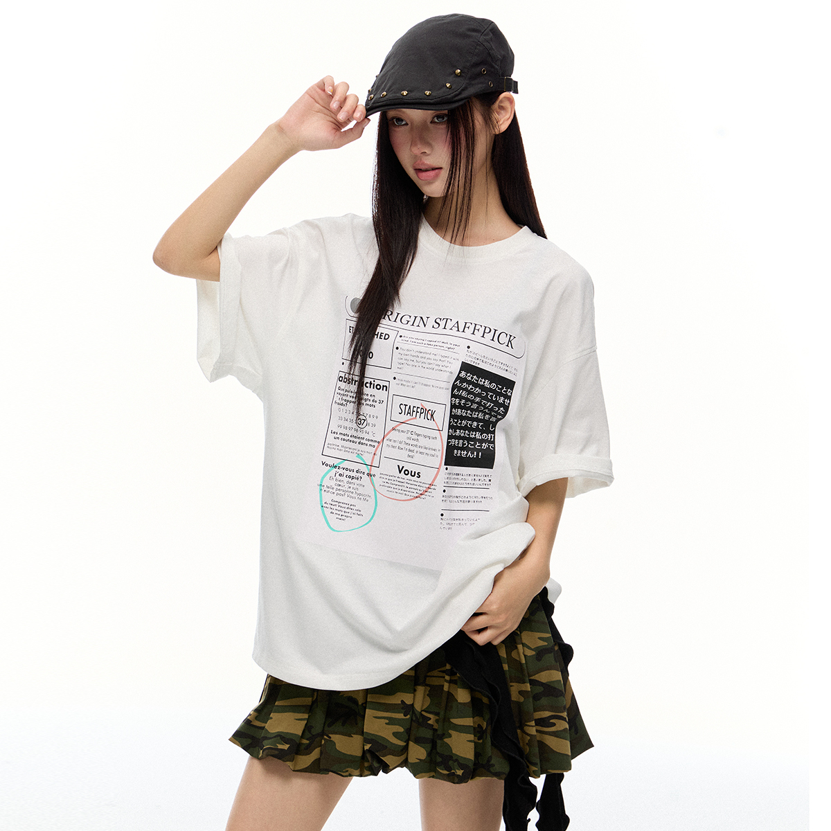 夏季寬鬆短袖t恤女2025夏季新款白色純棉顯瘦設計感正肩上衣