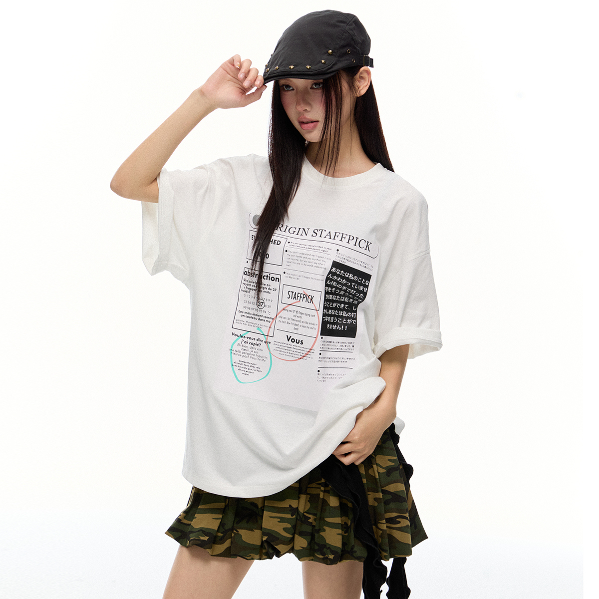 夏季寬鬆短袖t恤女2025夏季新款白色純棉顯瘦設計感正肩上衣
