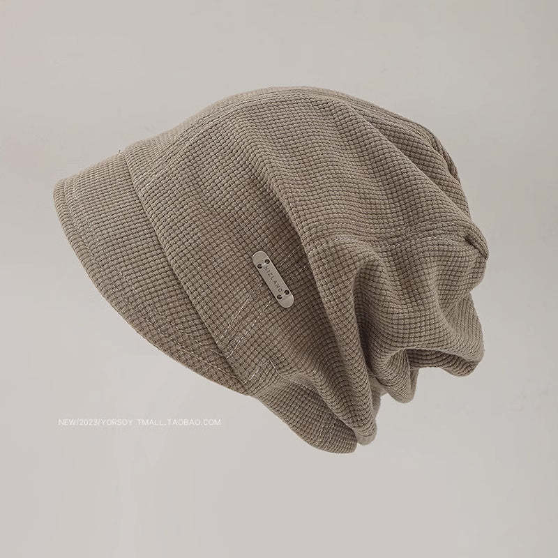 美式復古素顏遮臉漁夫帽子女秋冬黑色街頭休閒顯臉小包頭堆堆冷帽