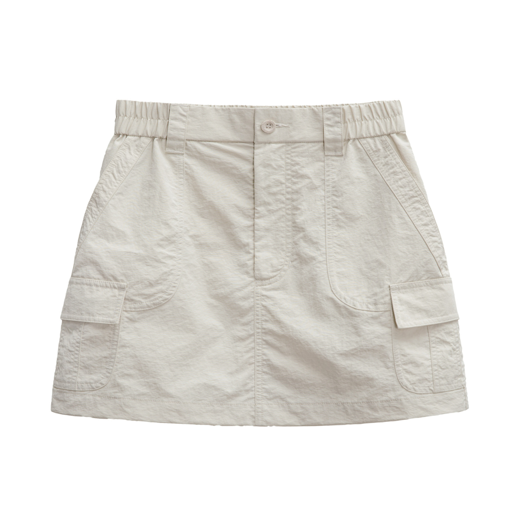 復古肌理感立裁a字工裝傘裙機能風薄帶內襯防走光半身裙女夏