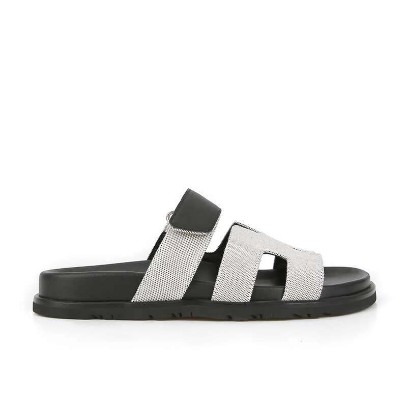 真皮魔術貼休閒厚底H拖鞋女涼拖外穿夏