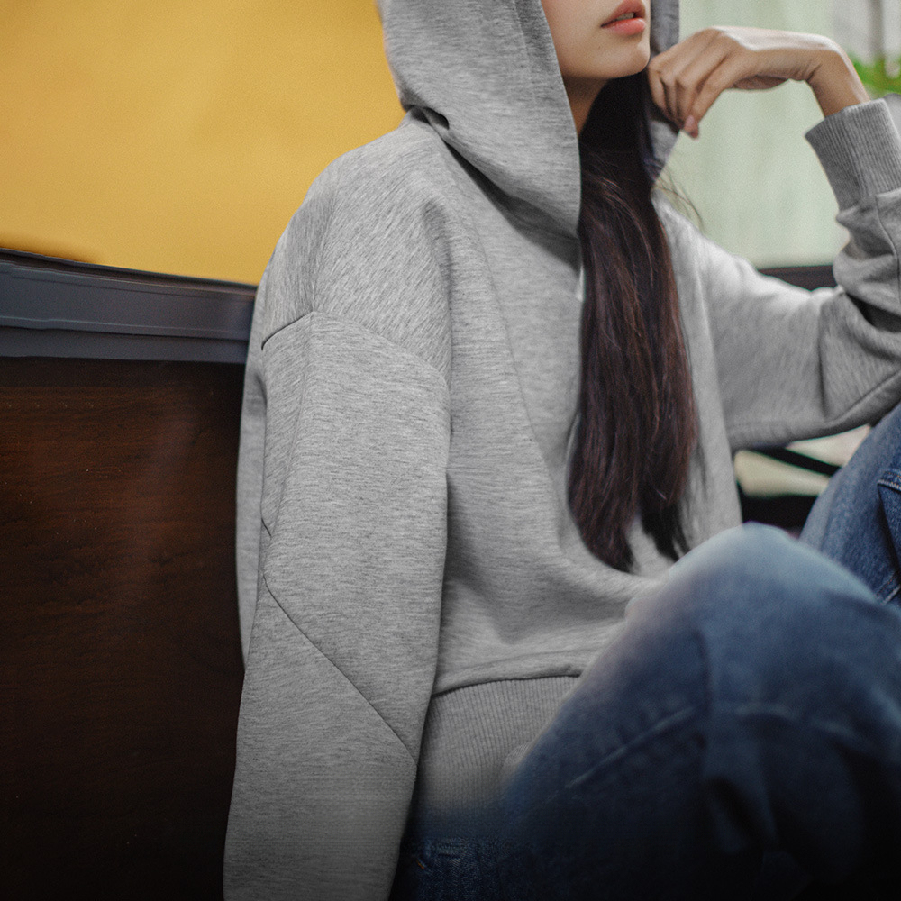 馬登女裝 美式雲感空氣層衛衣休閒百搭羅紋帽衫簡約套頭長袖上衣秋季女