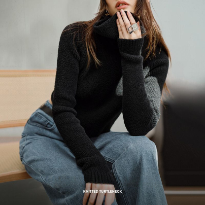 馬登女裝 仿羊羔絨高領衫保暖抗寒毛衣長袖磨毛內搭打底厚針織衫秋冬女
