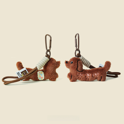 可愛臘腸小狗毛絨公仔掛件情侶包包書包掛件2025新款鑰匙扣