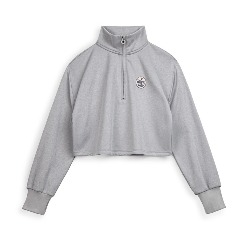 格雷系高領道奇隊棒球夾克t恤加絨半拉鍊針織長袖衛衣春秋女