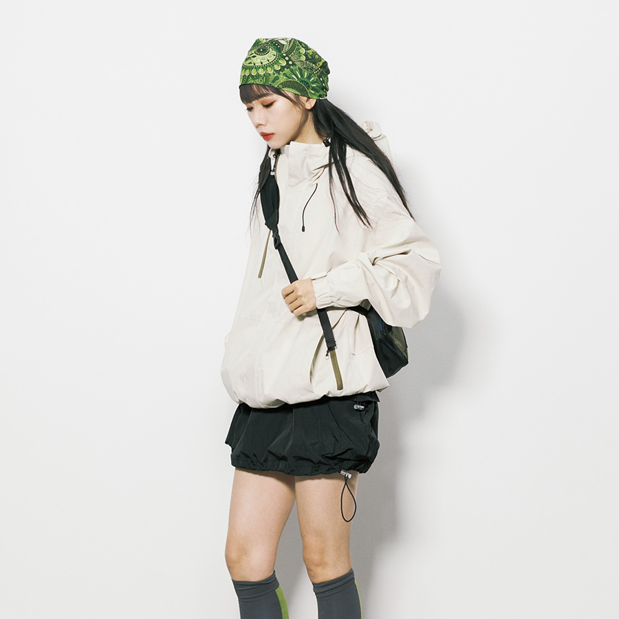 戶外工裝連帽拉鍊衝鋒衣外套女春秋美式復古休閒徒步登山服