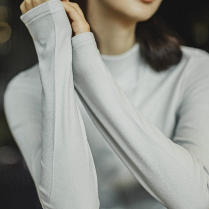 半高領正肩加厚磨毛保暖絨內搭修身長袖T恤上衣打底衫女秋冬