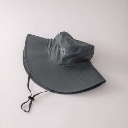 美式復古休閒卡其色登山帽女夏季防曬透氣遮陽漁夫帽子釣魚露營帽