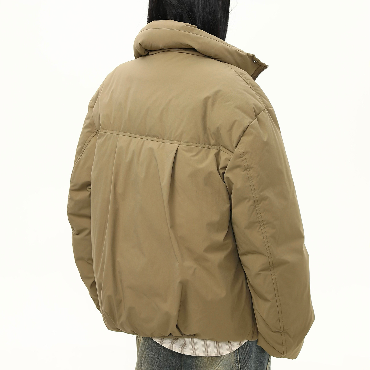 冬季90白鴨絨立領羽絨服女復古高級感保暖棉襖外套