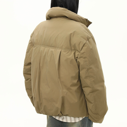 冬季90白鴨絨立領羽絨服女復古高級感保暖棉襖外套