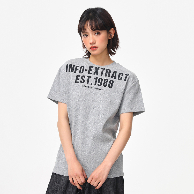 美式復古正肩T恤女夏季字母印花短款寬鬆cleanfit短袖