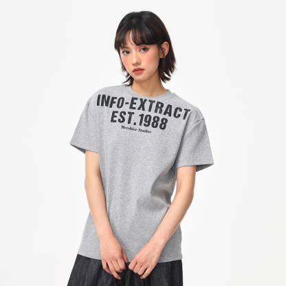 美式復古正肩T恤女夏季字母印花短款寬鬆cleanfit短袖