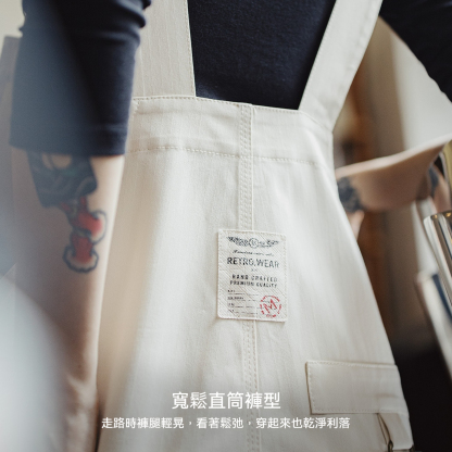 2025新款白色日雜寬鬆休閒時尚工裝背帶褲顯瘦連體褲子女士秋