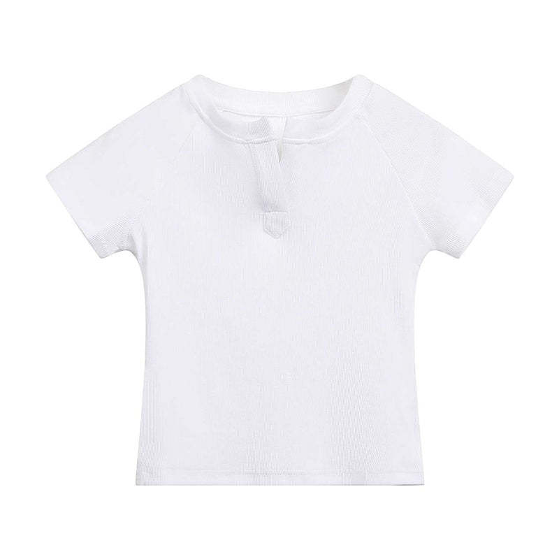 正肩修身t恤女夏季2025新款V領短袖設計感辣妹短上衣