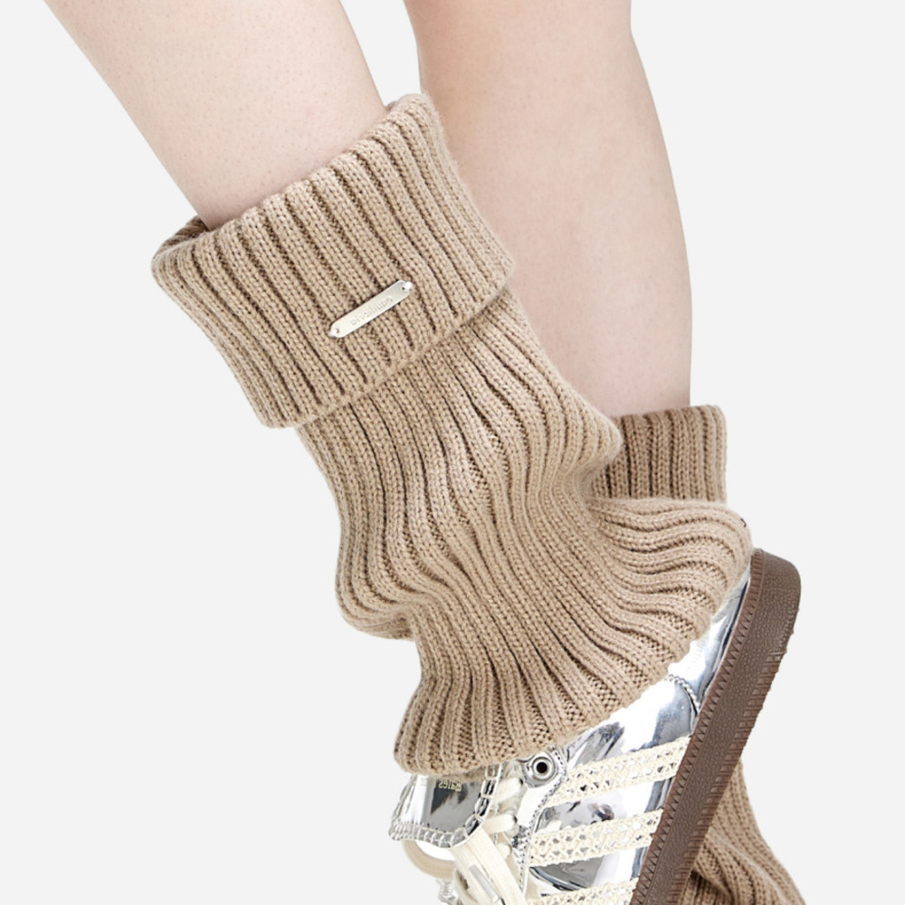 腿套白色針織女款冬季發熱保暖襪套雪地靴堆堆襪冬季小腿襪子加厚