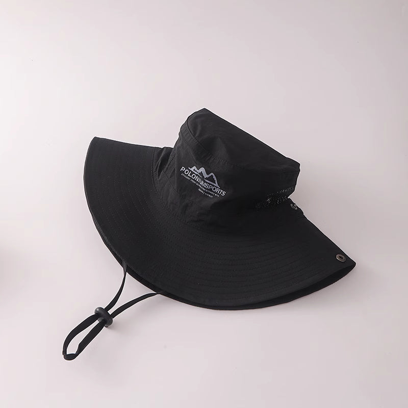 美式復古休閒卡其色登山帽女夏季防曬透氣遮陽漁夫帽子釣魚露營帽