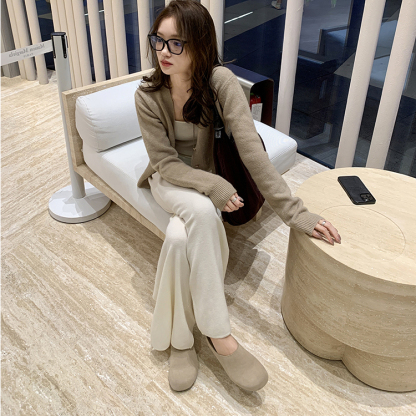 復古row風厚底懶人包頭半拖女勃肯拖鞋