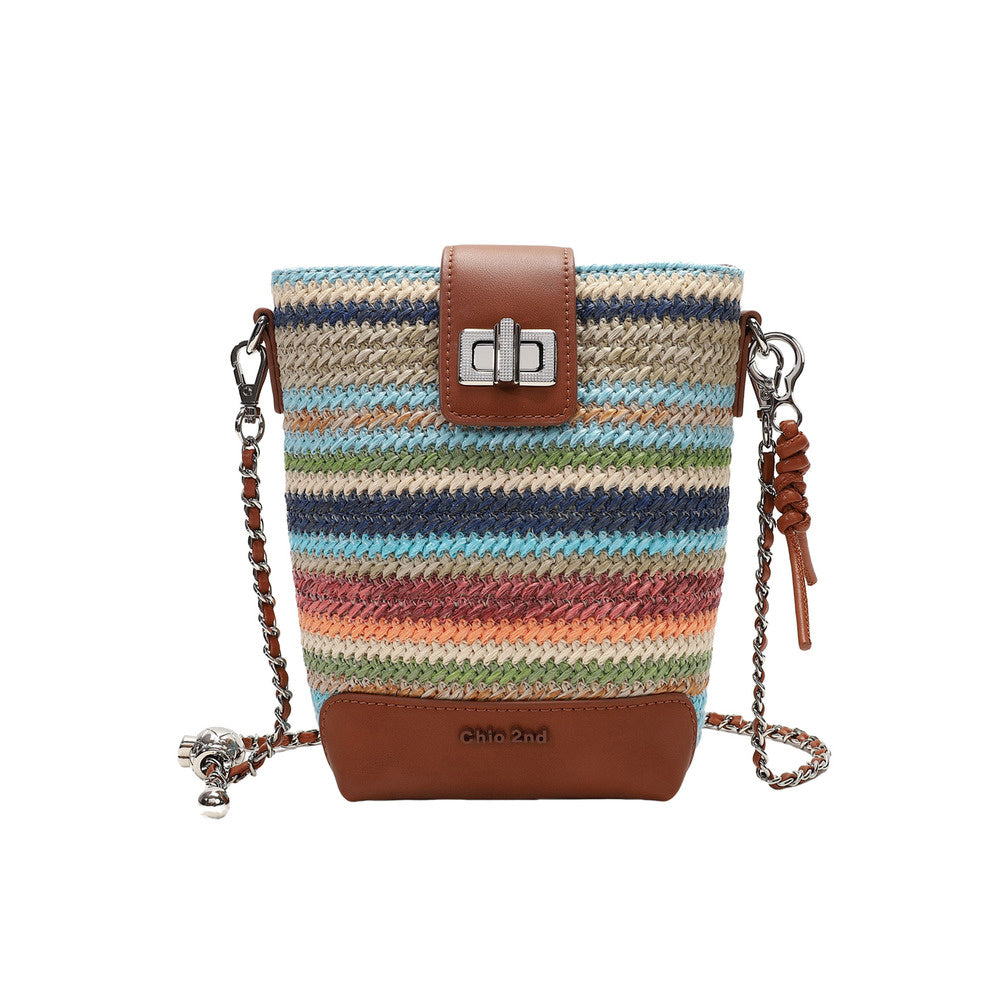 彩虹橋水桶包包女式2025新款春夏小包編織單肩斜挎包