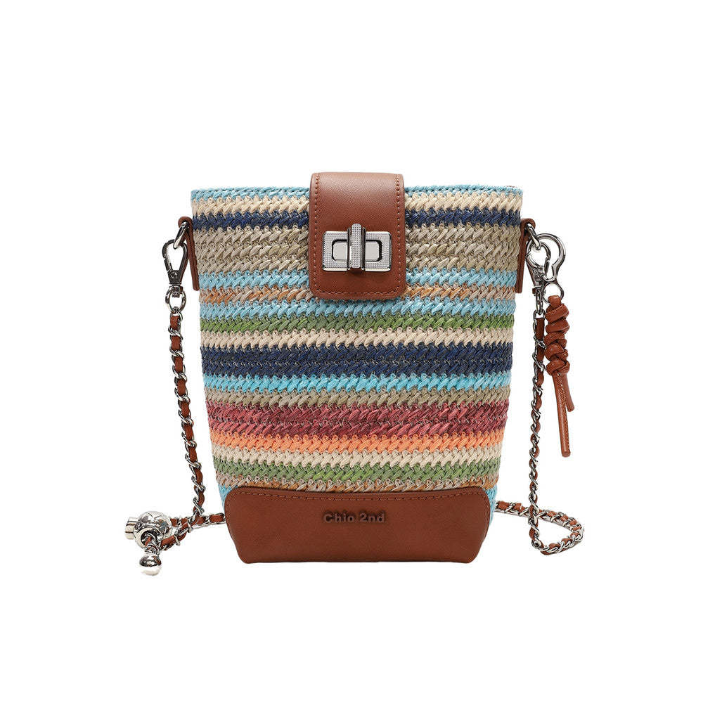 彩虹橋水桶包包女式2025新款春夏小包編織單肩斜挎包