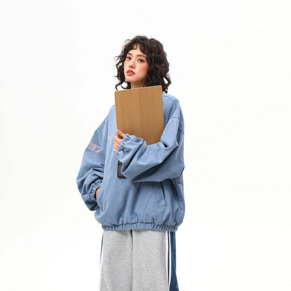 美式街頭vintage工裝夾克外套女春季重磅潮牌上衣