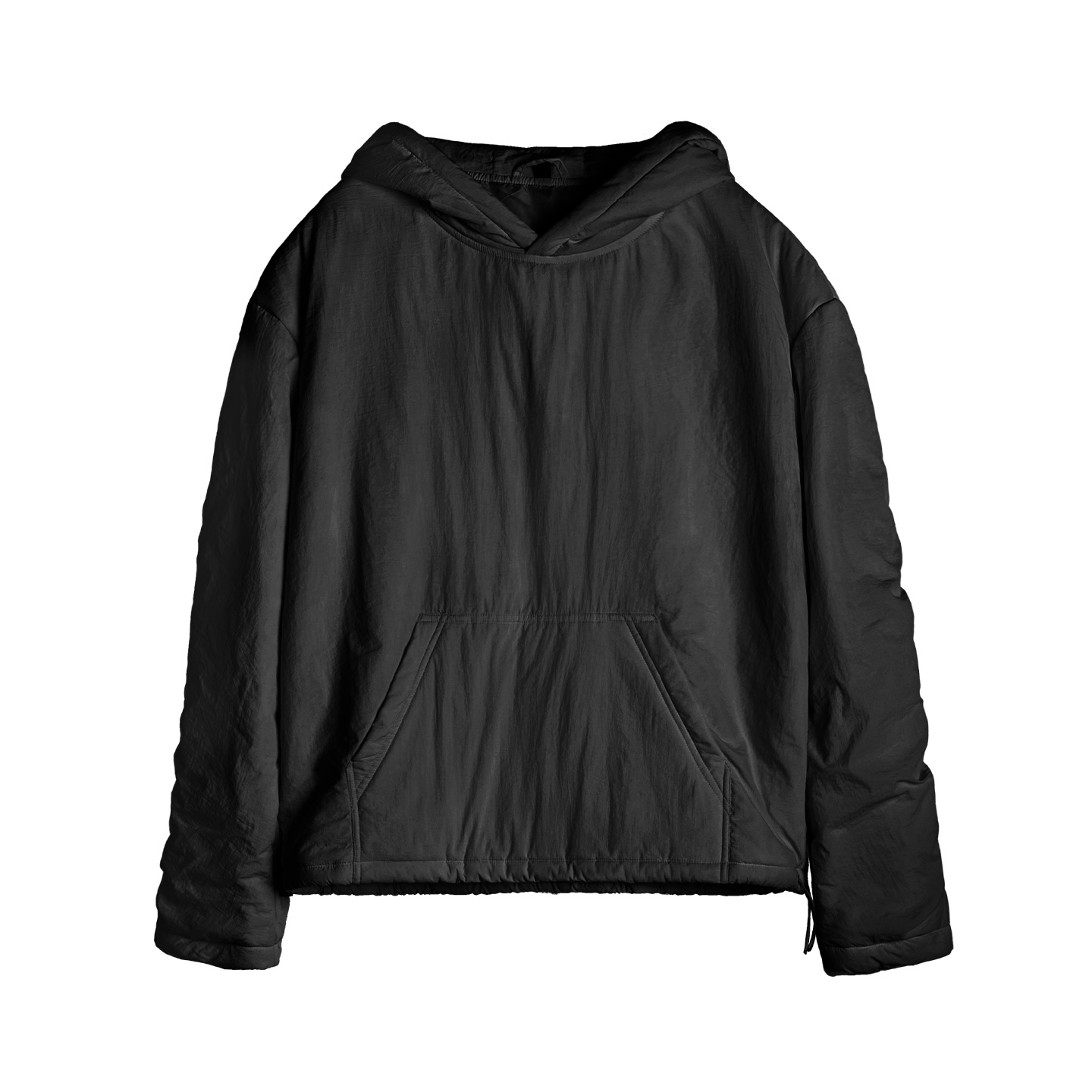 黑白色寬鬆廓形加厚保暖套頭氣絨棉服連帽衛衣夾克外套女士冬