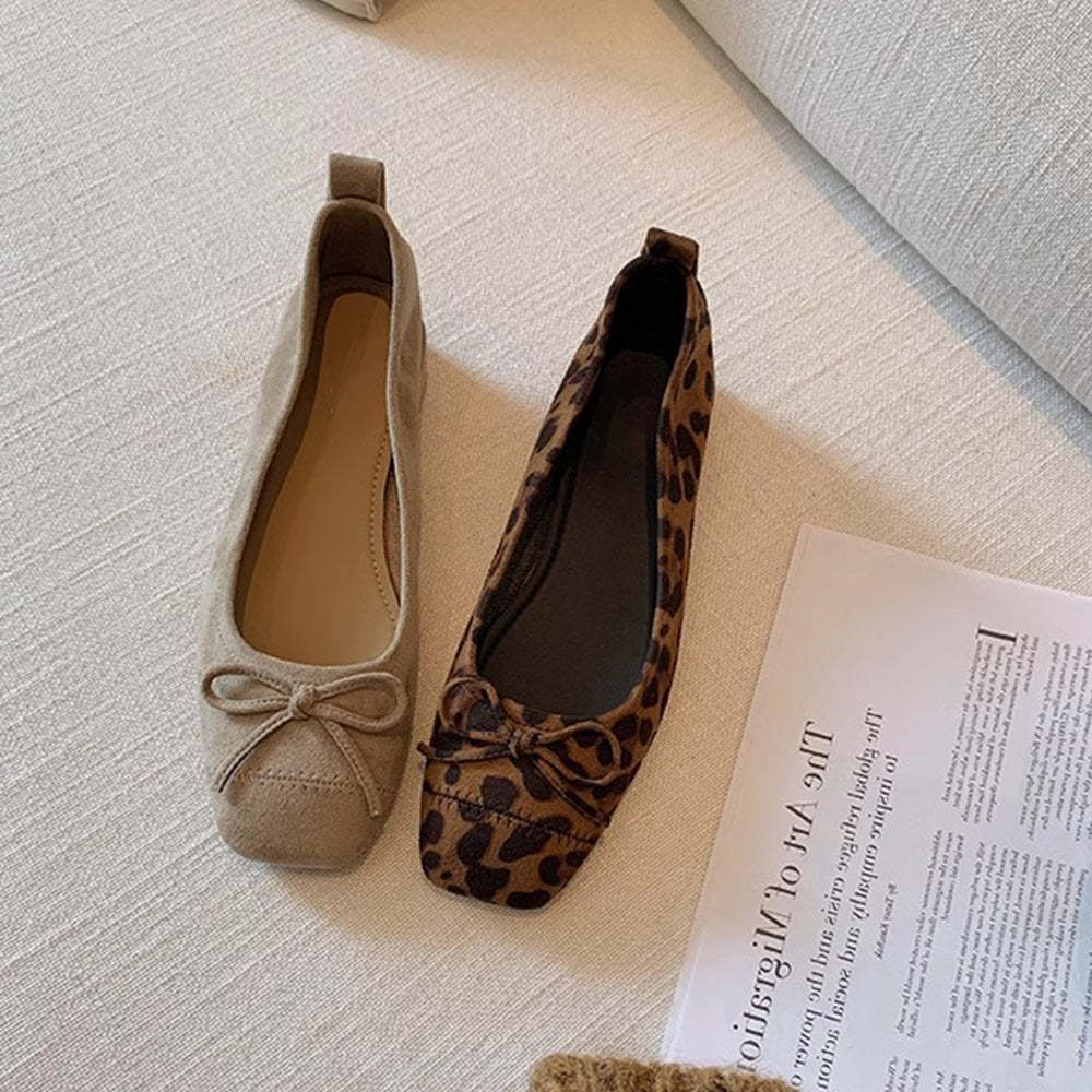 軟底蝴蝶結單鞋女春秋新款法式氣質晚晚鞋通勤芭蕾平底鞋