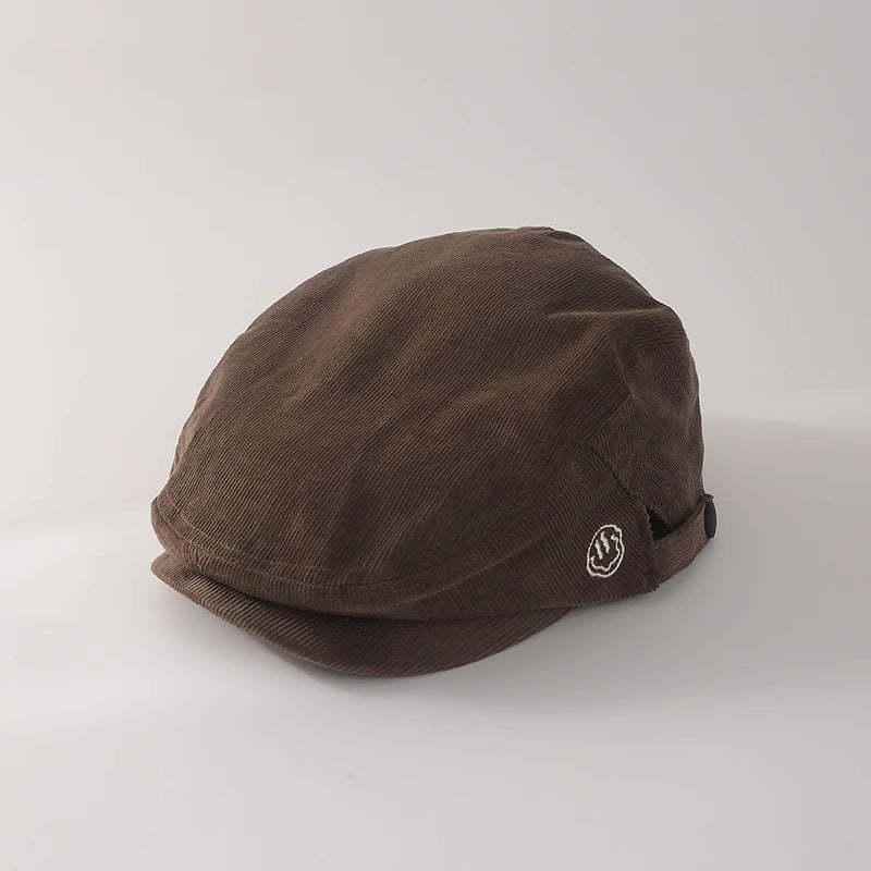 美式辣妹咖啡色反戴前進帽女街頭棕色畫家貝雷帽偵探報童帽子