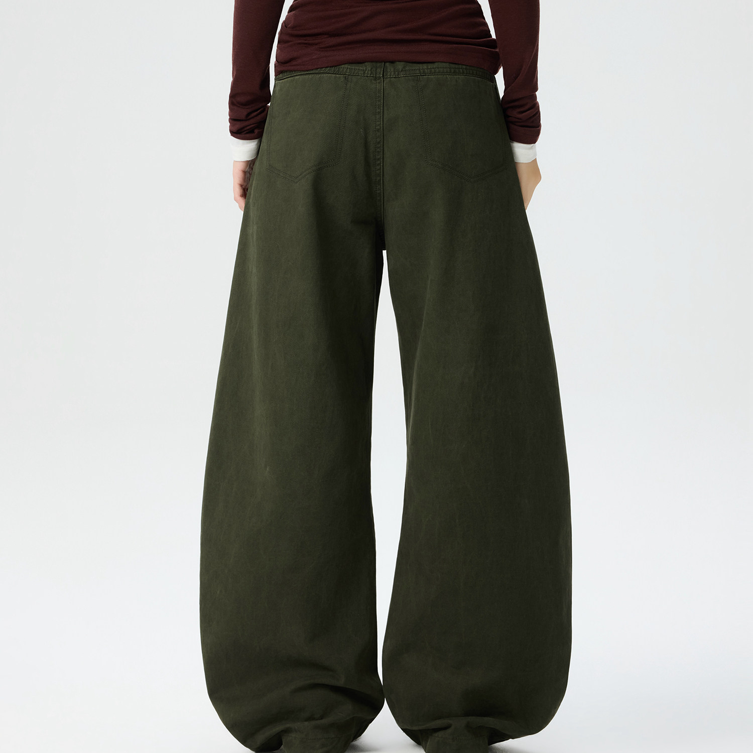 美式復古解構設計感廓形彎刀褲女寬鬆闊腿潮牌工裝褲子