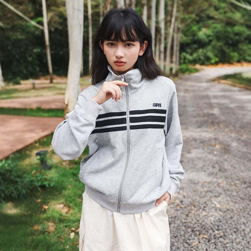 復古外套女2024新款早秋衛衣短款休閒顯瘦拉鍊上衣