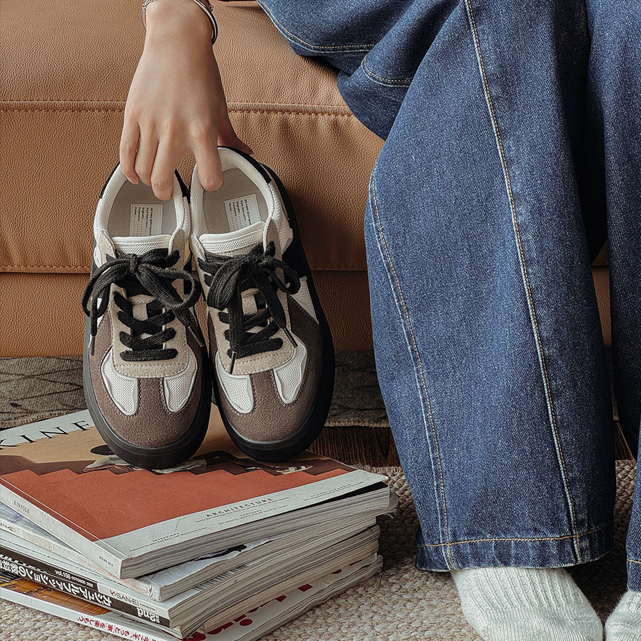 2026新款黑色復古經典厚底增高猫熊德訓鞋休閒運動板鞋子女士