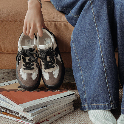 2026新款黑色復古經典厚底增高猫熊德訓鞋休閒運動板鞋子女士