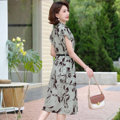 夏裝時尚連衣裙2026新款洋氣質中老年女裝收腰長裙子衣服