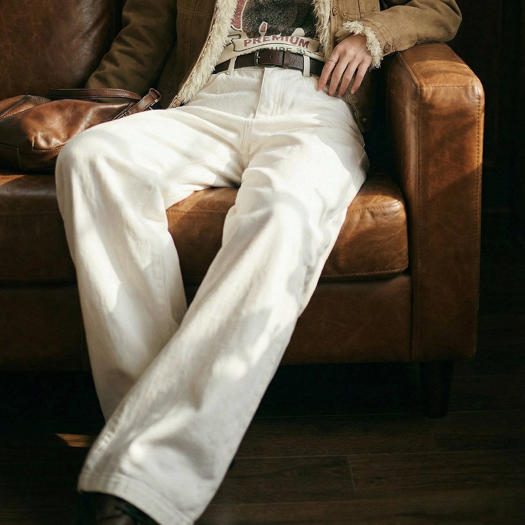 美式復古重磅老錢風顯瘦高腰垂感直筒闊腿牛仔褲子女士春