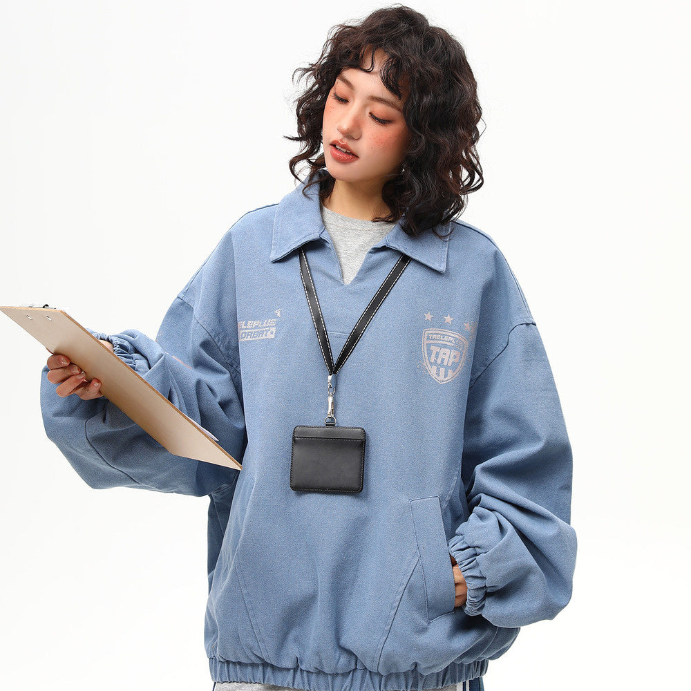 美式街頭vintage工裝夾克外套女春季重磅潮牌上衣