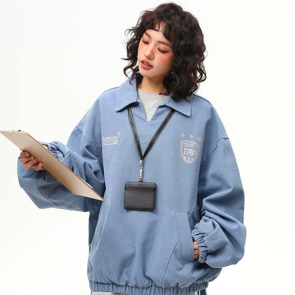 美式街頭vintage工裝夾克外套女春季重磅潮牌上衣