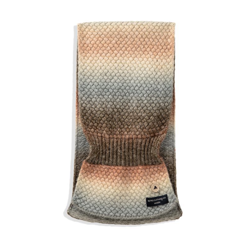 馬登女裝 漸變保暖針織彩色圍脖復古軟糯彩色高級感加厚保暖圍巾冬季女