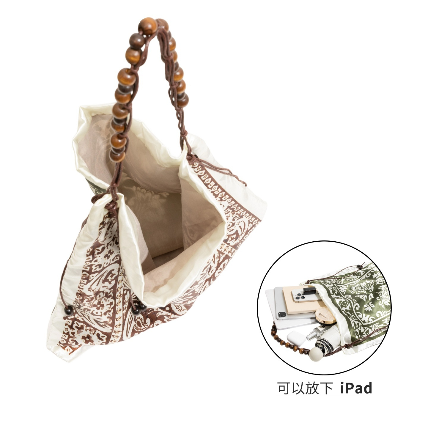 款新中式絲巾包包大容量手提包大容量單肩托特包