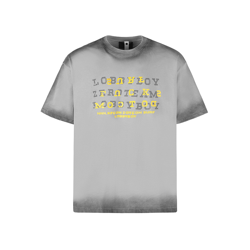 美式復古水洗漸變高級感短袖T恤女重磅上衣女夏