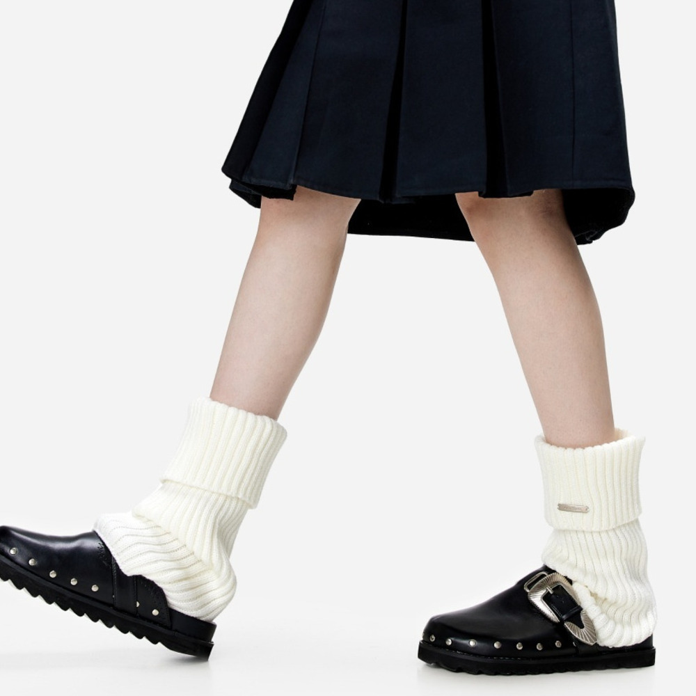 腿套白色針織女款冬季發熱保暖襪套雪地靴堆堆襪冬季小腿襪子加厚